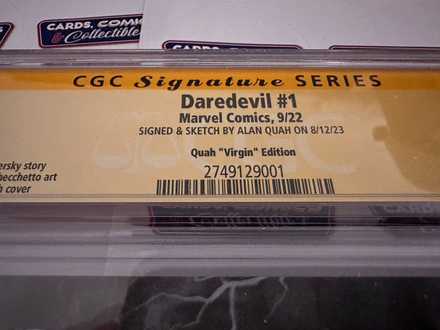 Daredevil #1 w/ sketched remark and autograph by Alan Quah CGC 9.8