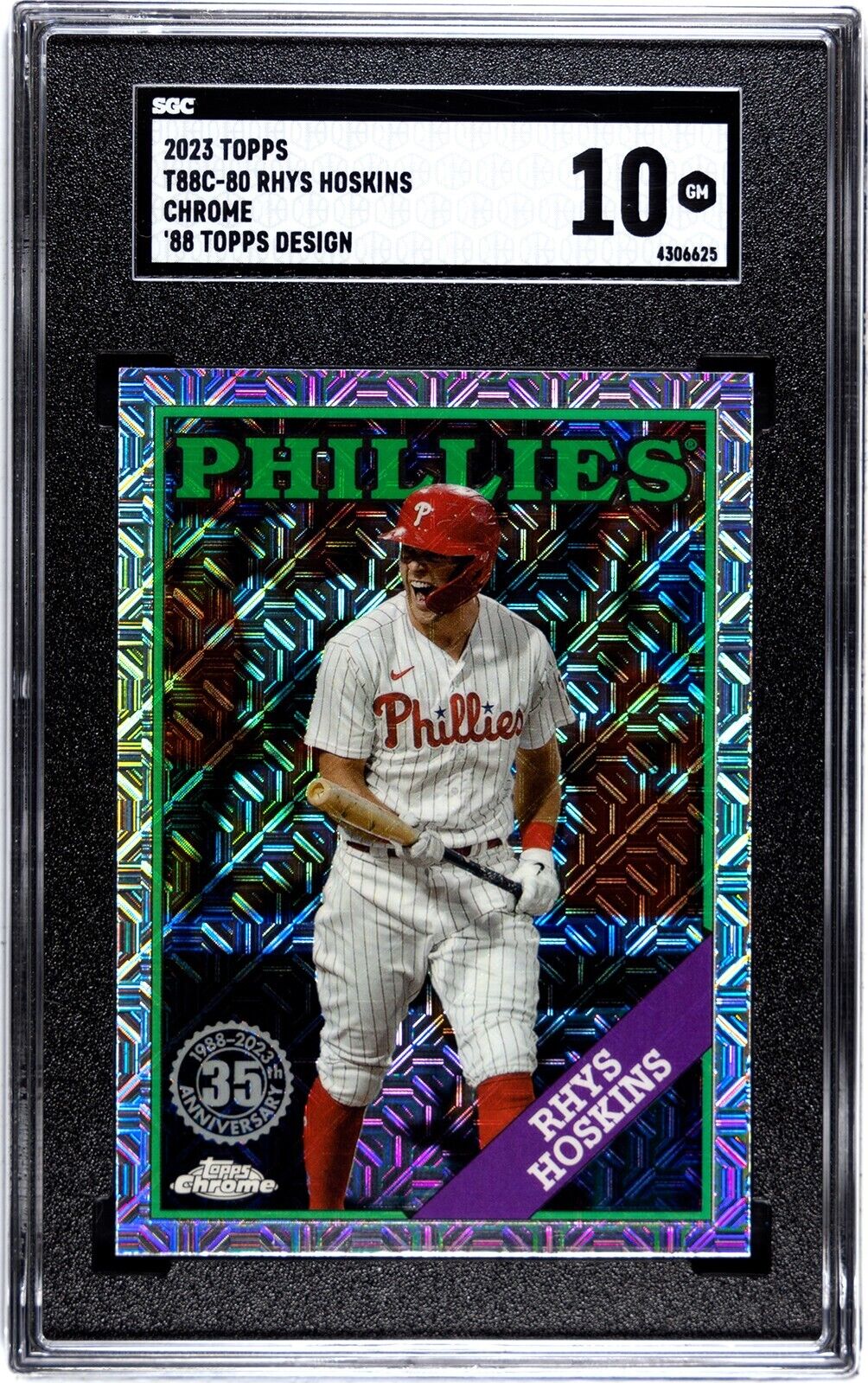 2023 Topps Series 1 Rhys Hoskins Silver Pack Refractor SGC 10 GM Phillies