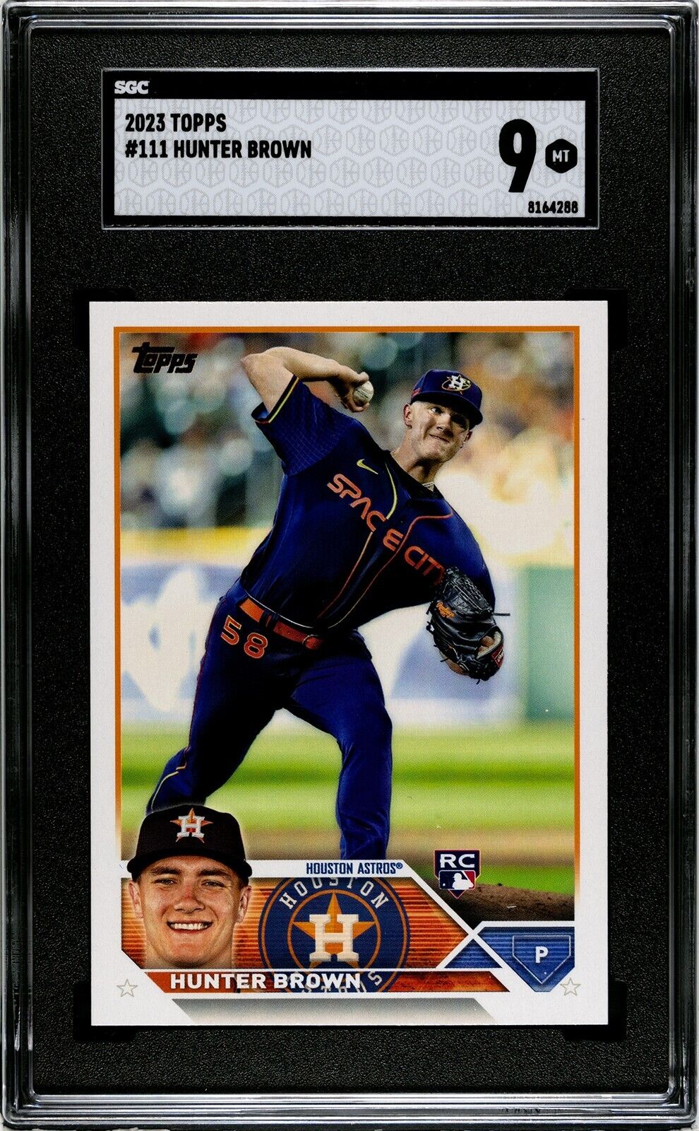 2023 Topps Series 1 Hunter Brown #111 RC SGC 9 Houston Astros