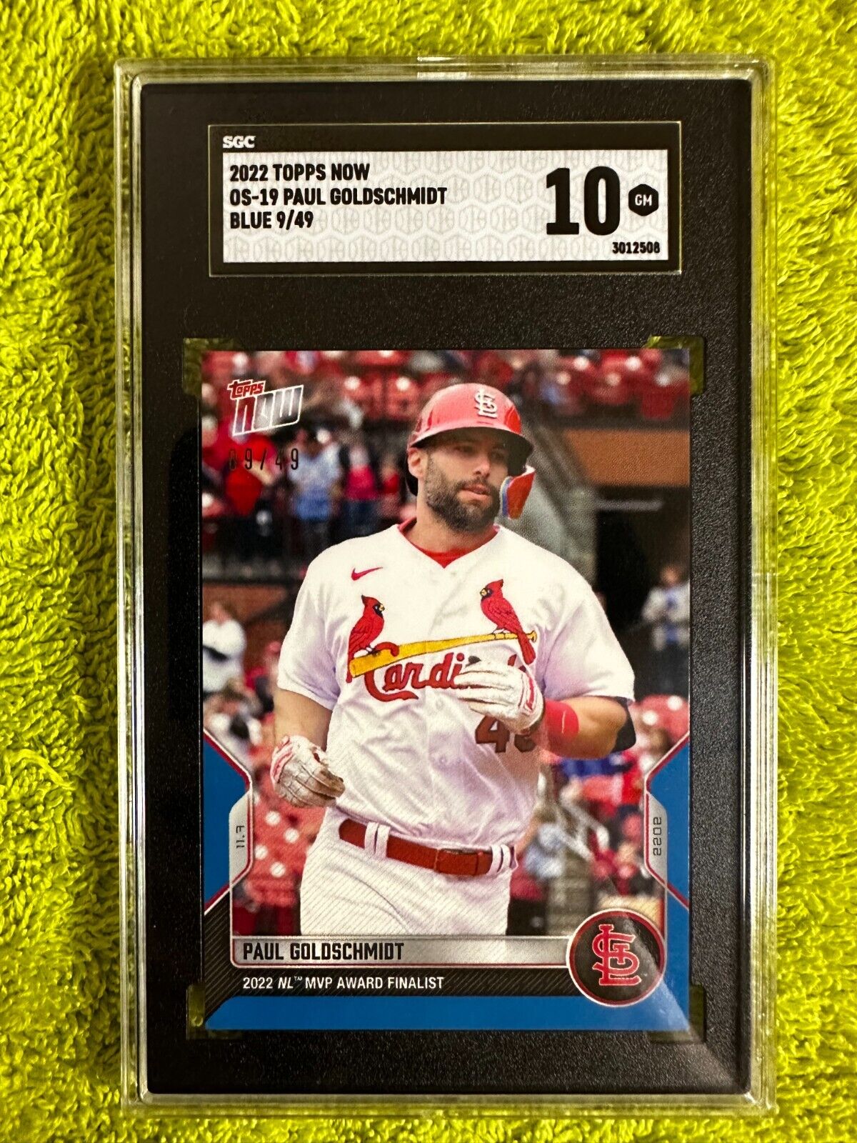 2022 Topps Now OS-19 Paul Goldschmidt NL MVP Award Finalist Blue 9/49 SGC 10GM