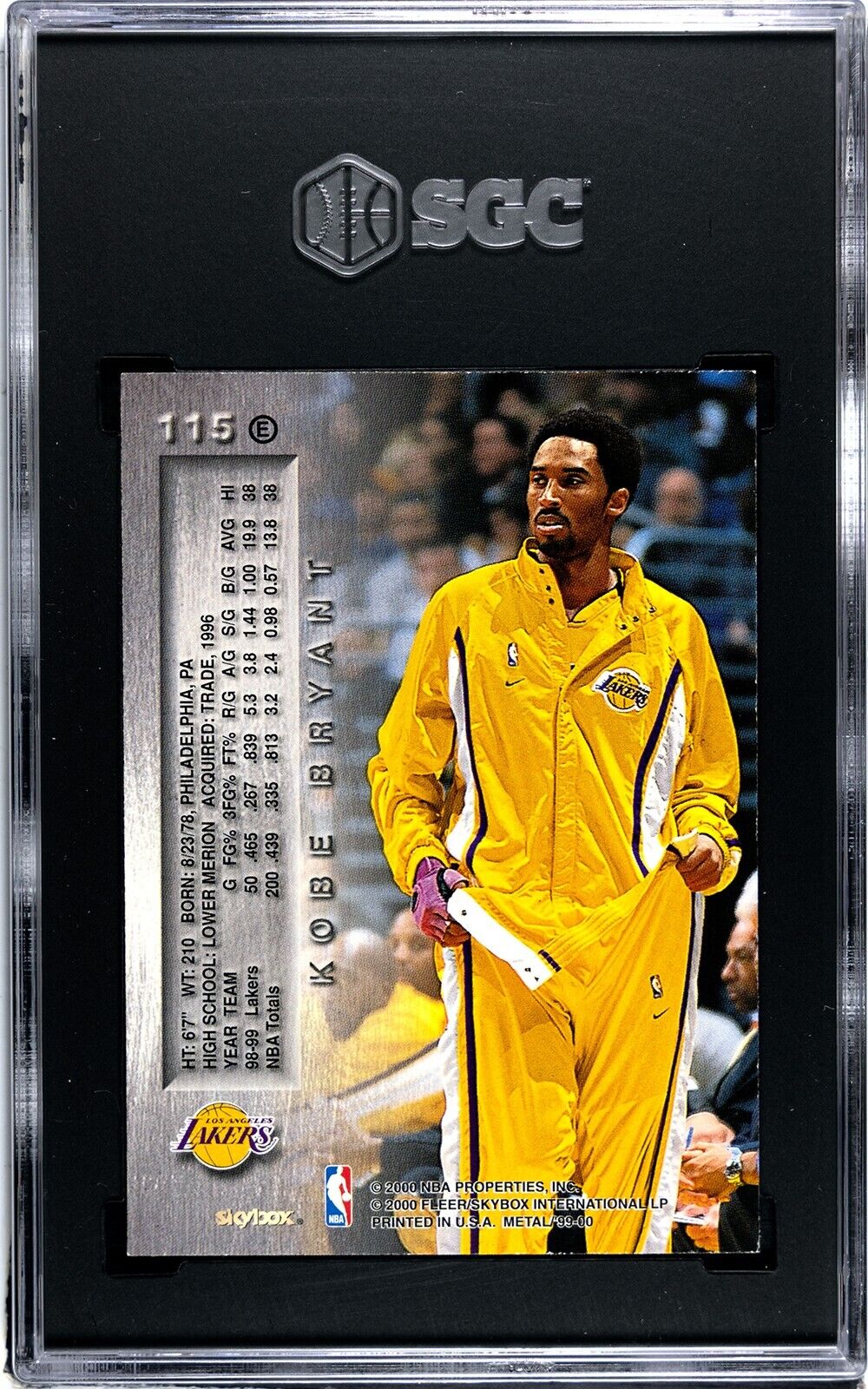 1999-200 Skybox Metal #115 Kobe Bryant Green SGC 9 (see shipping details)