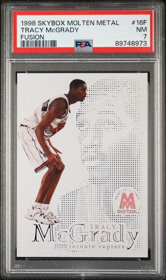 1998 Skybox Molten Metal 16F Tracy McGrady Fusion PSA 7