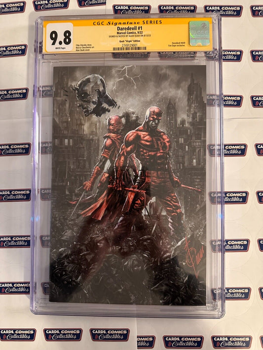 Daredevil #1 w/ sketched remark and autograph by Alan Quah CGC 9.8