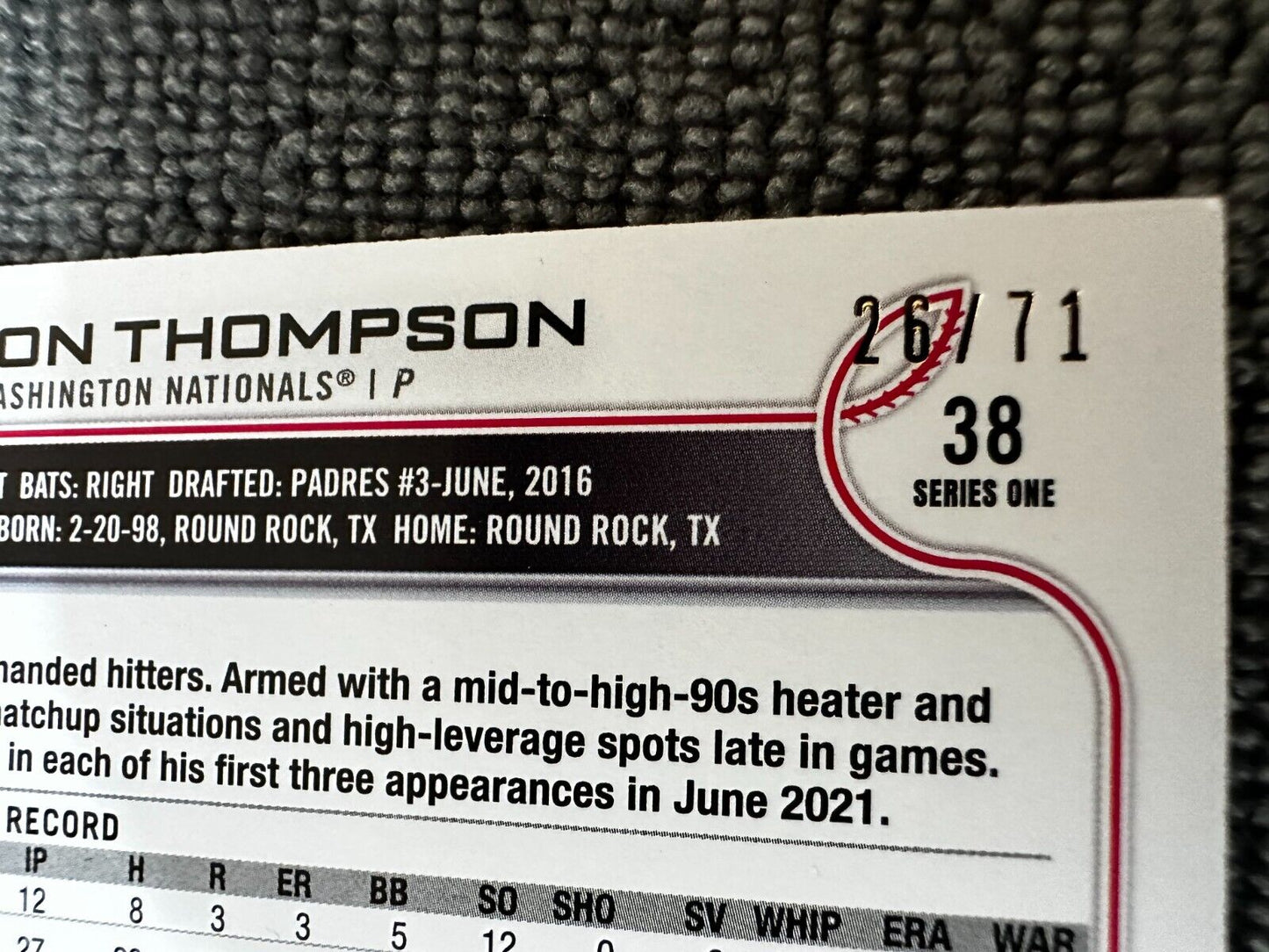 2022 Topps Series 1 Mason Thompson Black 26/71