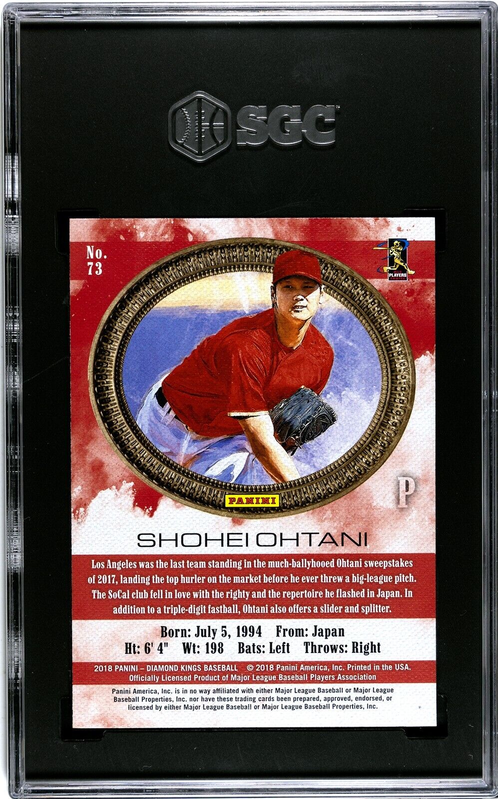 2018 Panini Diamond King Shohei Ohtani #73 Rookie RC MLB LA Angels GSA 9.5