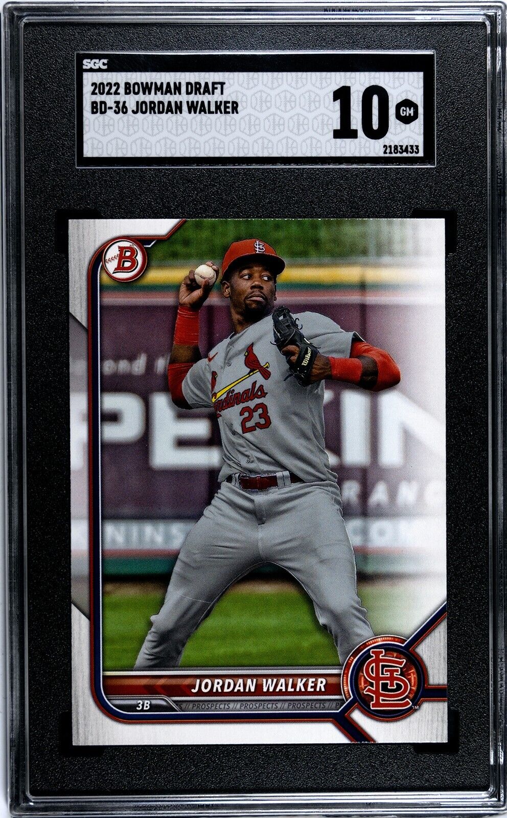 2022 Bowman Draft Jordan Walker Prospect SGC 10GM St. Louis Cardinals