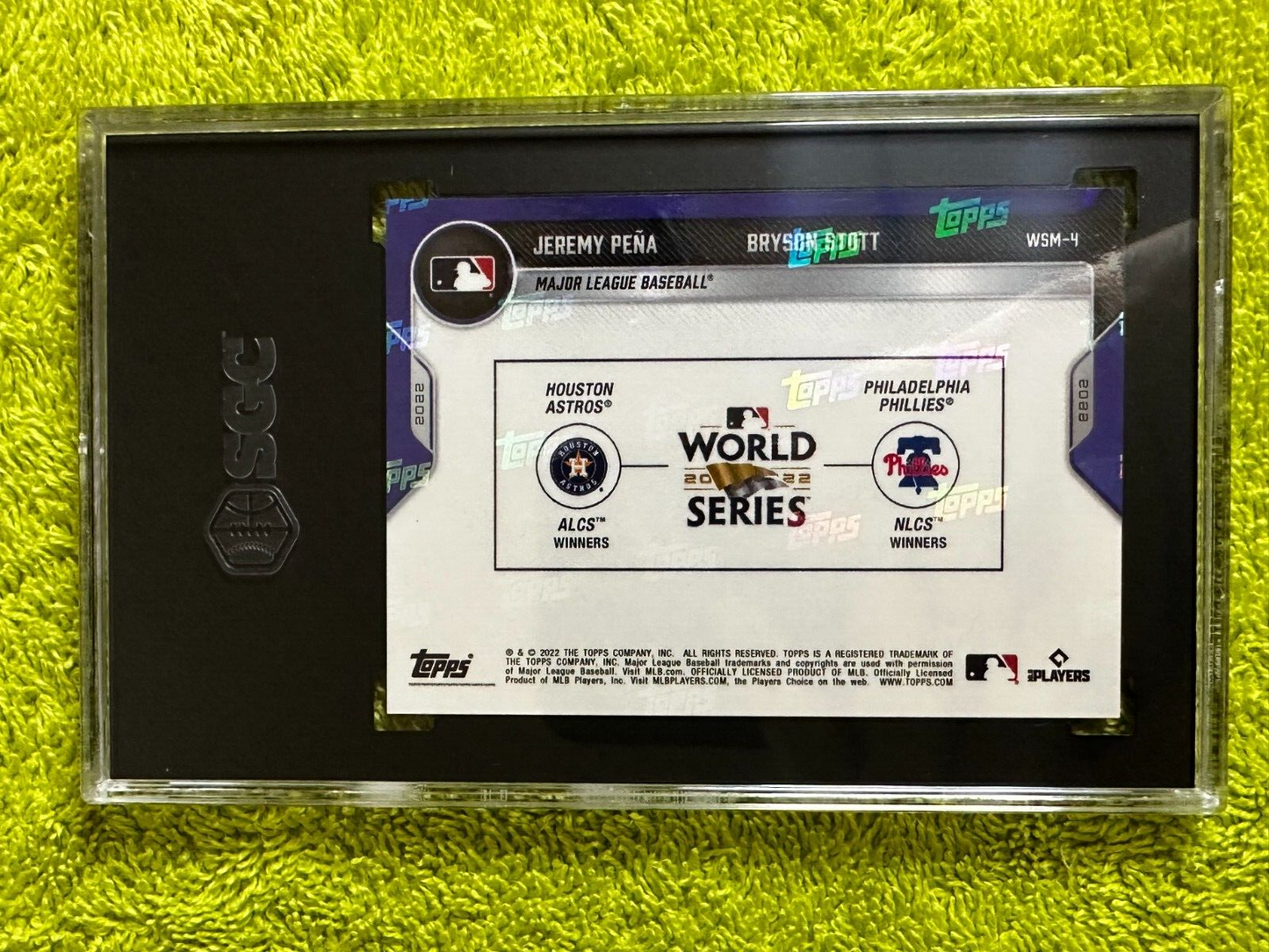 2022 TOPPS NOW WSM-4 World Series Matchup Jeremy Pena/Bryson Stott 2/5 SGC 10GM
