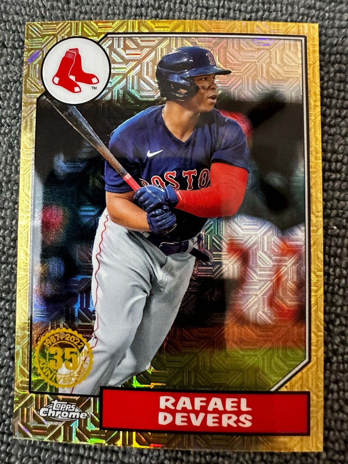 2022 Topps Series 1 Rafael Devers 1987 Chrome Mojo Refractor #T87C-23 Boston