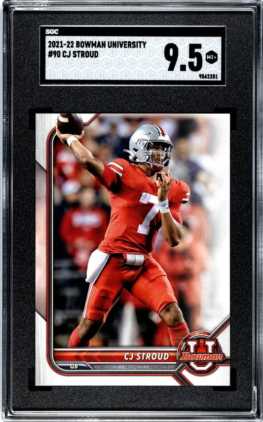 2021-22 Bowman University #90 CJ Stroud SGC 9.5MT+ Texans