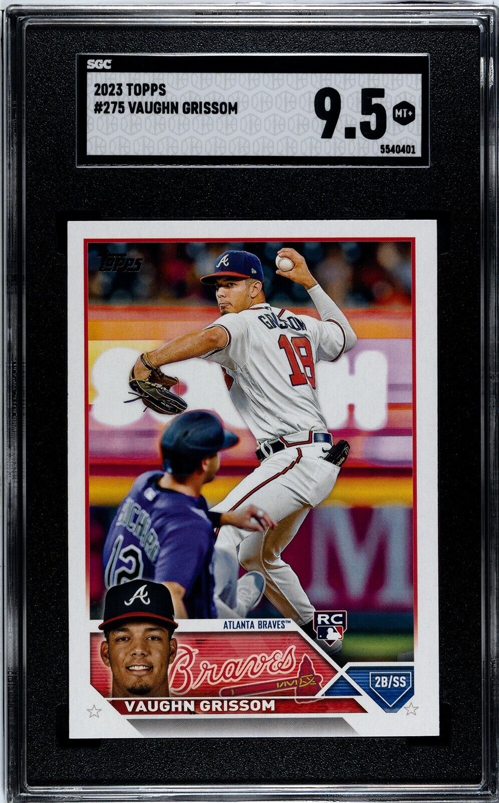 2023 TOPPS SERIES 1 #275 VAUGH GRISSOM SGC 9.5 MT+ RC Atlanta Braves