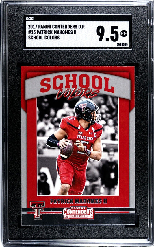 2017 Panini Contenders Draft Patrick Mahomes School Colors Rookie Rc SGC 9.5MT+