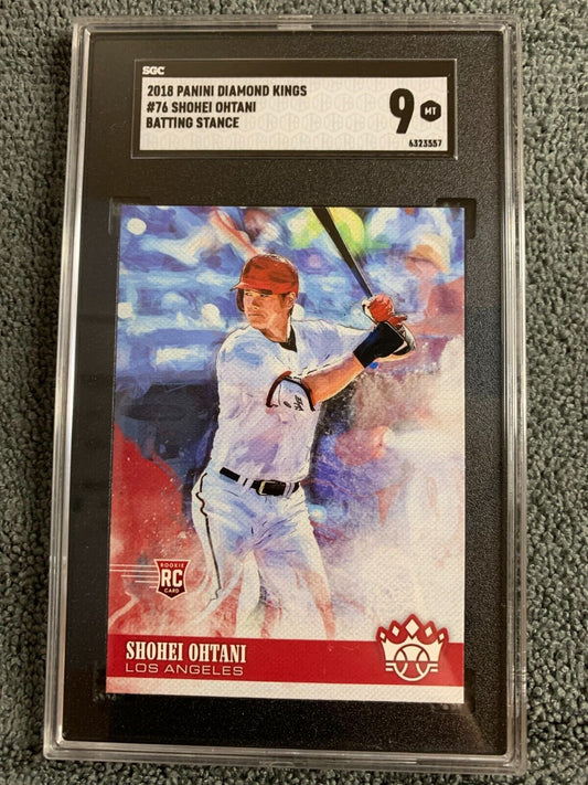 2018 Panini Diamond Kings #76 Shohei Ohtani RC Batting Pre-Swing SGC 9