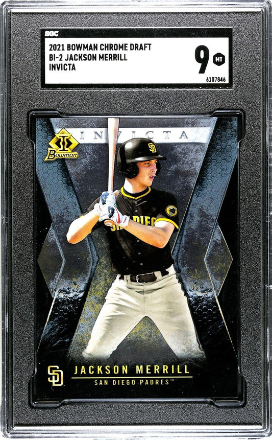 2021 Bowman Draft Chrome Jackson Merrill Invicta SGC 9