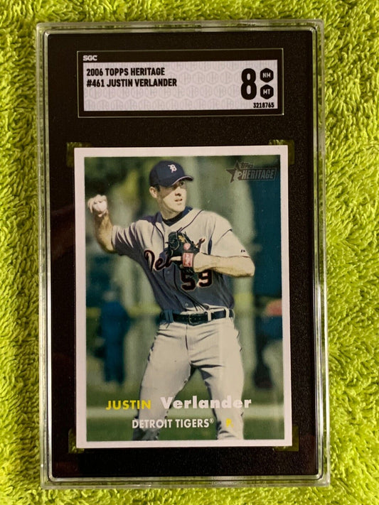 2006 Topps Heritate #461 Justin Verlander SGC 8 Detroit Tigers