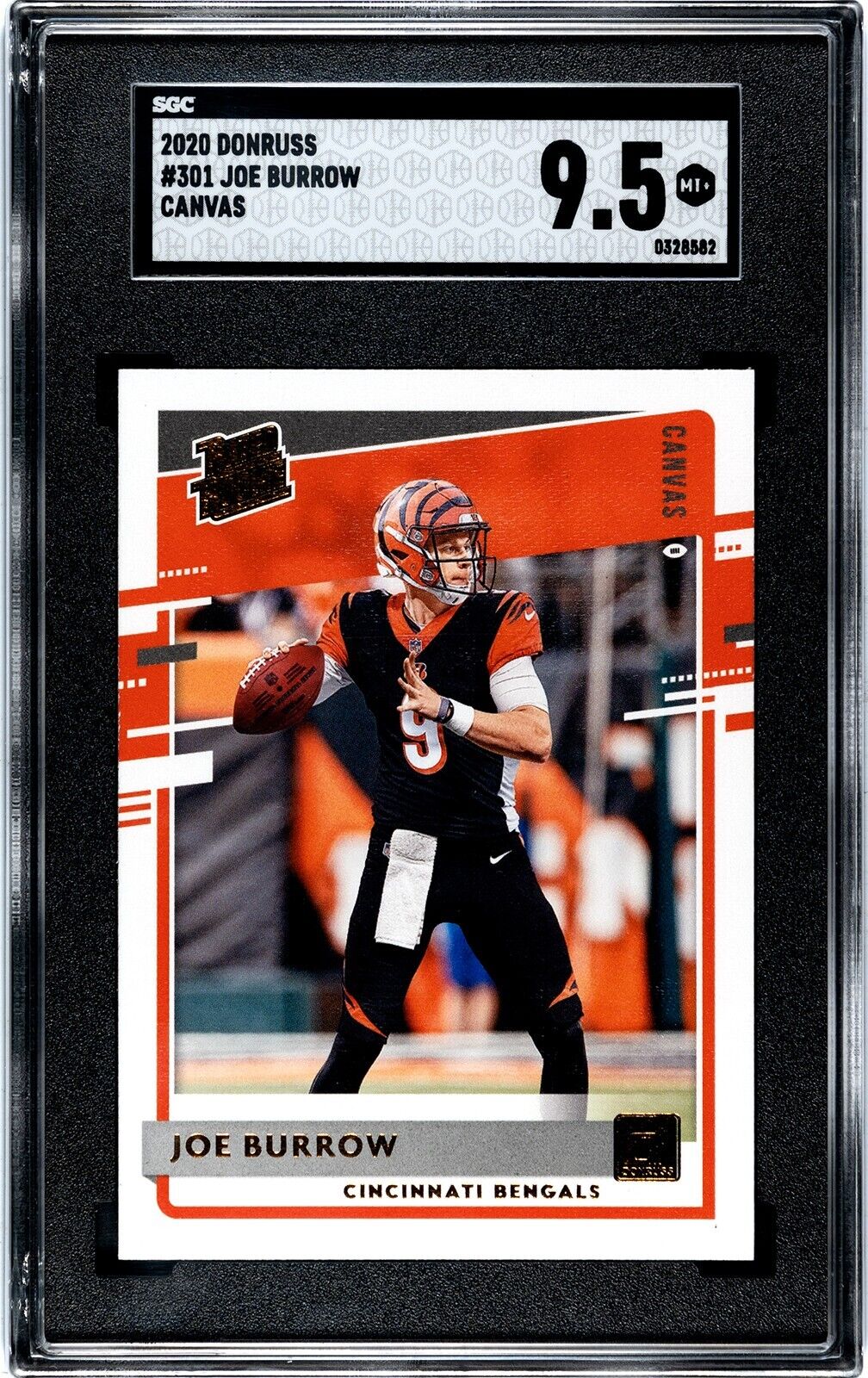2020 Donruss Optic Rated Rookie Joe Burrow SGC 9.5 MT+ Bengals