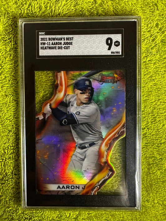 2021 Bowman's Best HW-11 Aaron Judge & HW-29 Jasson Dominguez Heatwave SGC 9