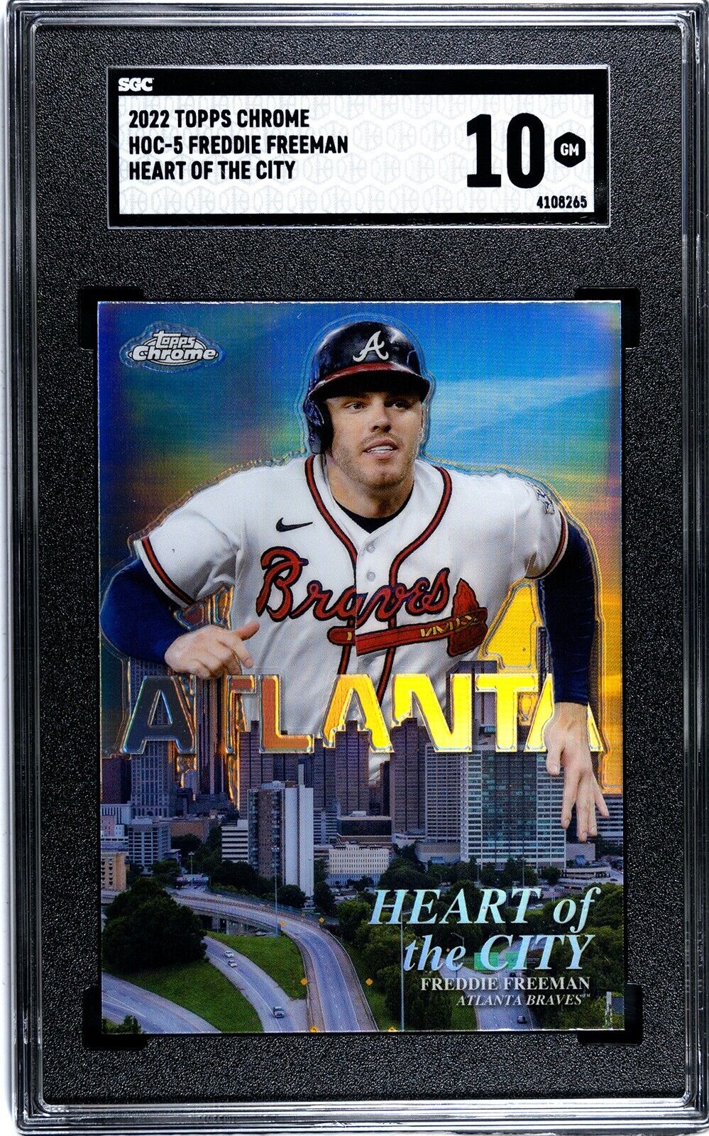 2022 Topps Chrome Freddie Freeman HOC-5 Heart of the City SGC 10