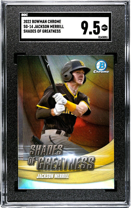 2022 Bowman Chrome Jackson Merrill Shades of Greatness SGC 9.5
