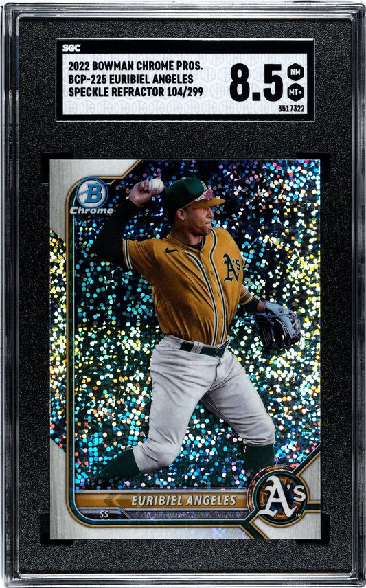 2022 Bowman Chrome BP-225 Euribiel Angeles Speckle Refractor 104/299 SGC 8.5