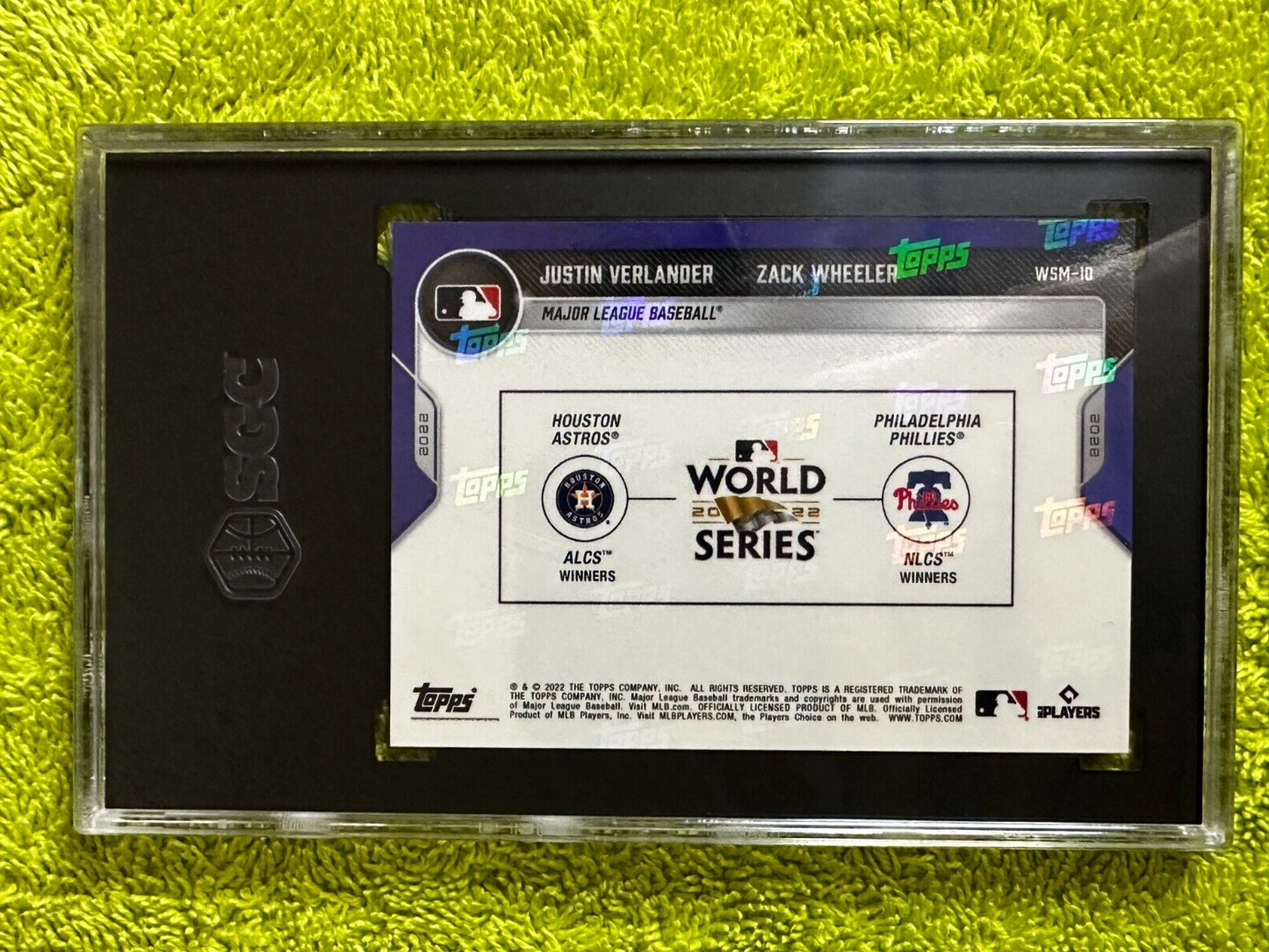 2022 TOPPS NOW WSM-10 MATCH UP VERLANDER WHEELER 2/10 SGC 10GM