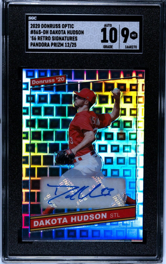 2020 Donruss Optic FOTL #86S Dakota Hudson Pandora Prizm Refr. 12/25 Auto SGC 9