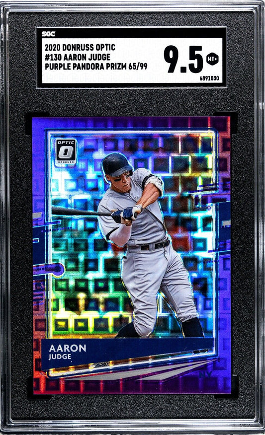 2020 Donruss Optic FOTL Aaron Judge Purple Pandora Prizm 65/99 SGC 9.5 Yankees