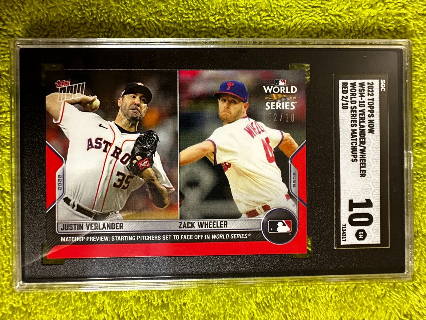 2022 TOPPS NOW WSM-10 MATCH UP VERLANDER WHEELER 2/10 SGC 10GM
