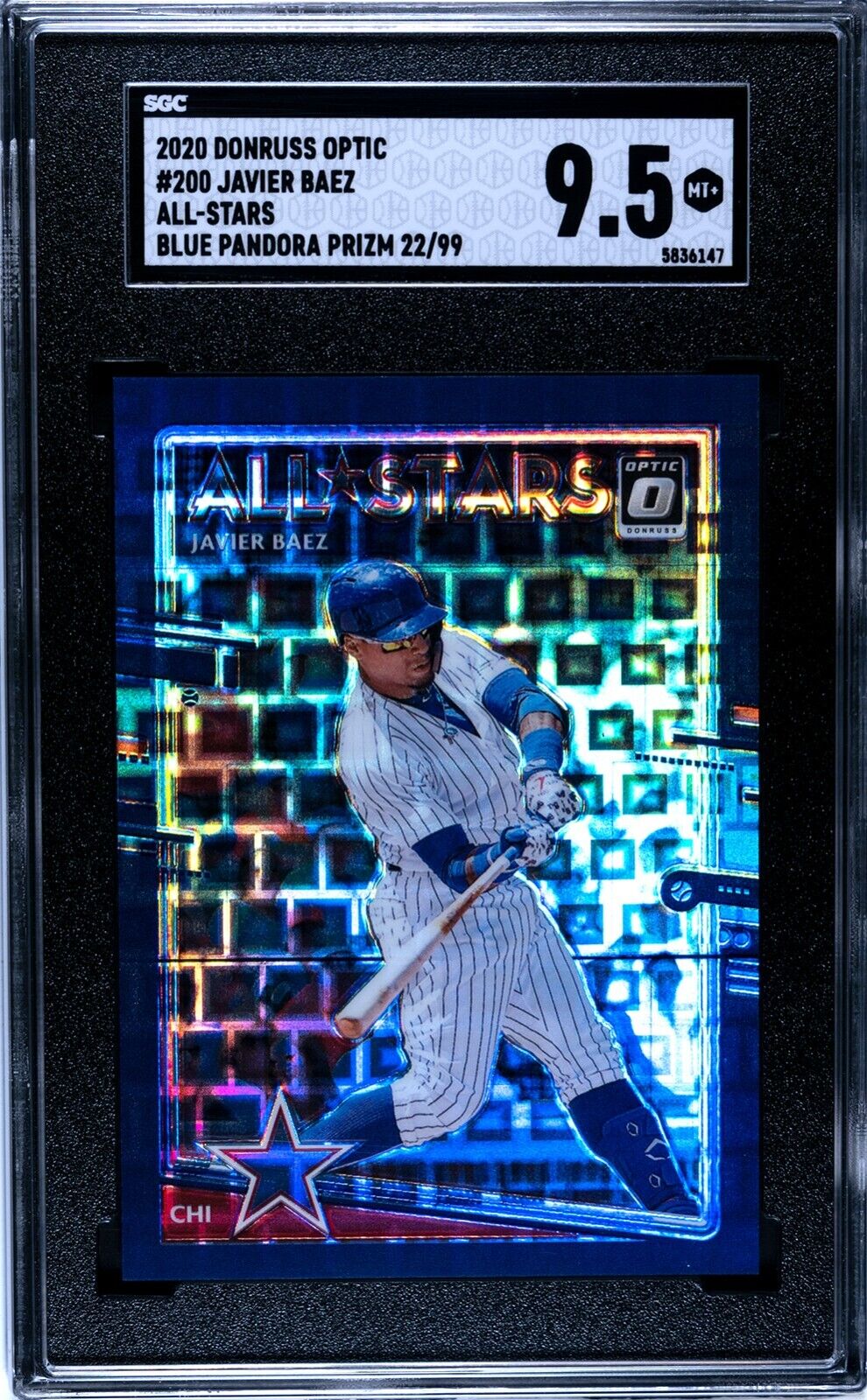 2020 Donruss Optic FOTL Javier Baez All Stars Pandora Prizm Blue 22/99 SGC 9.5MT
