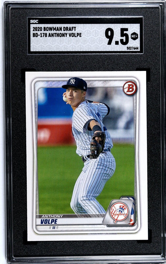 2020 Bowman Draft Anthony Volpe BD-178 Prospect NY Yankees SGC 9.5MT+