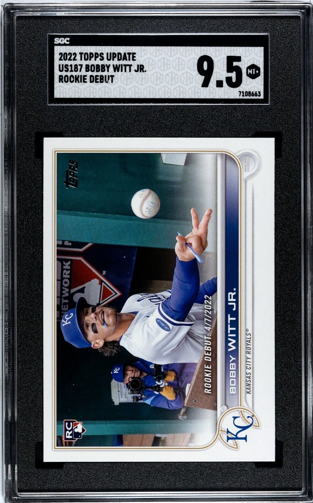 2022 Topps Update Bobby Witt Jr. US187 Kansas City Royals SGC 9.5MT+