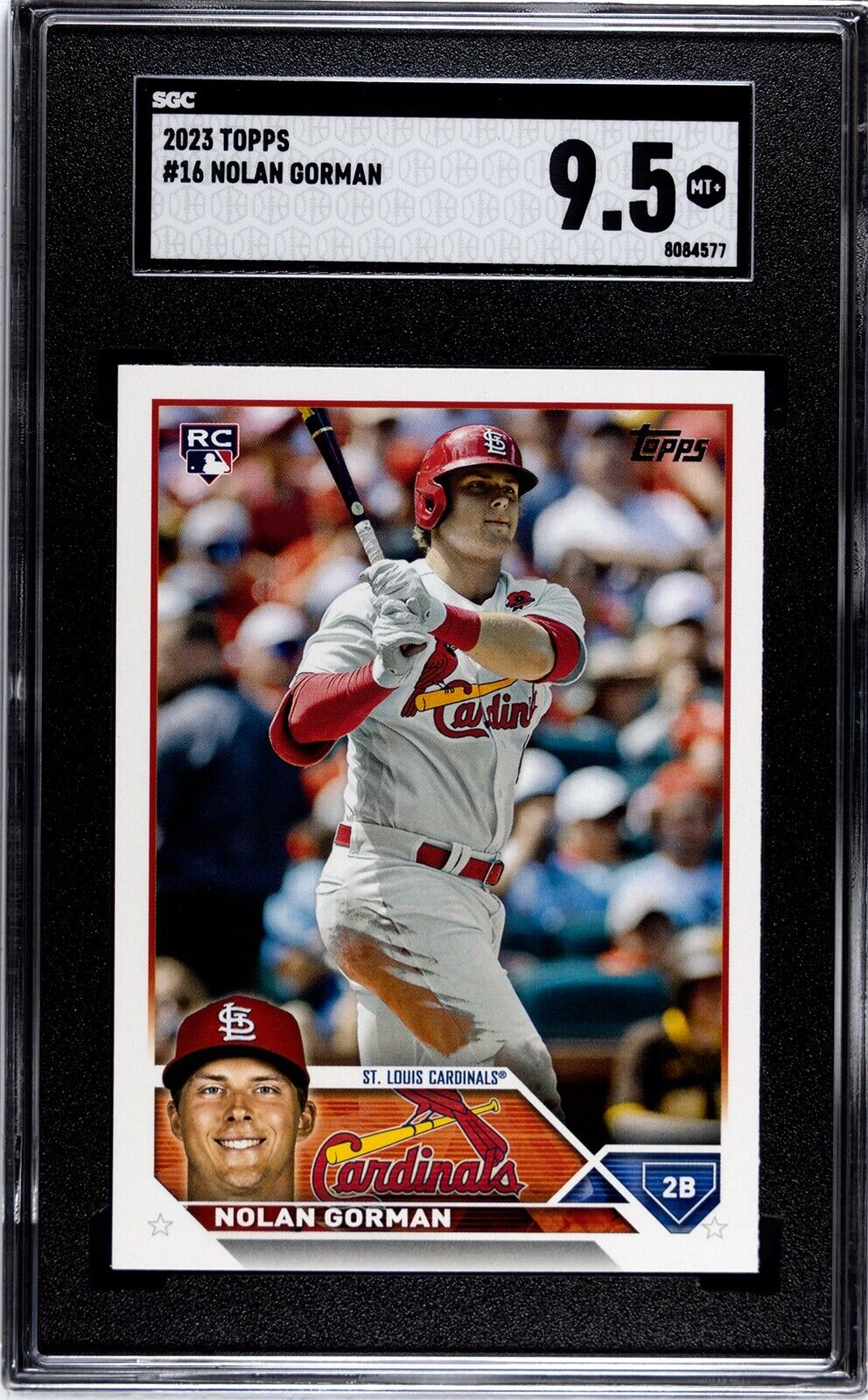 2023 Topps Series 1 Nolan Gorman #16 Rookie RC SGC 9.5 MT Cardinals