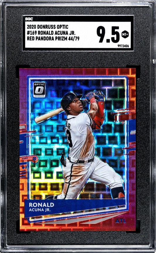 2020 Donruss Optic FOTL Ronald Acuna Jr. Red Pandora Prizm 44/79 Braves SGC 9.5
