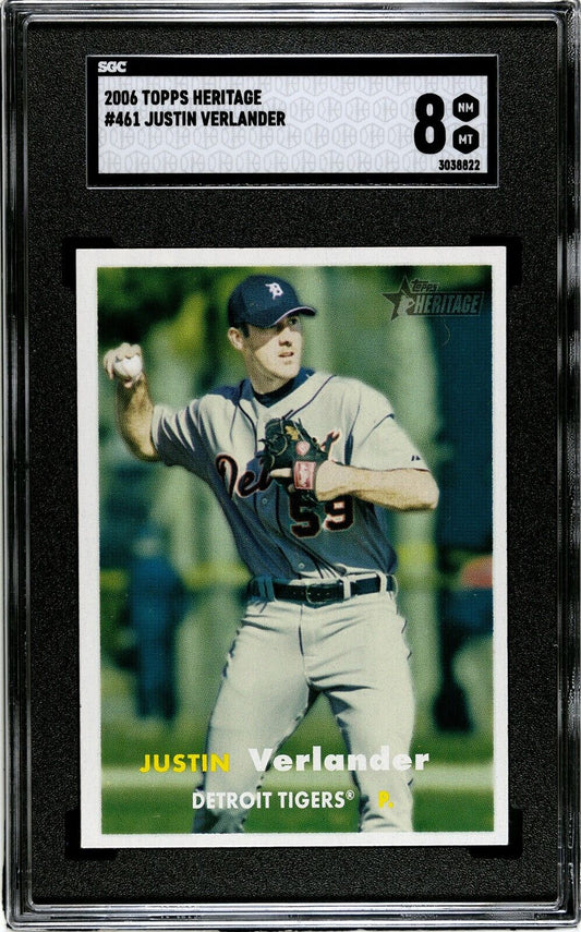 2006 Topps Heritage Justin Verlander #461 Detroit Tigers GSA 8 NM/MT