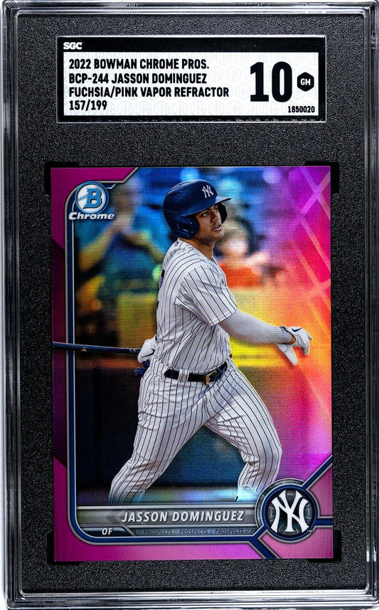 2022 Bowman Chrome Jasson Dominguez 157/199 SGC 10 NY Yankees