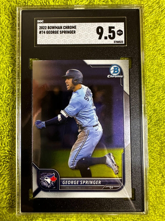 2022 Bowman Chrome George Springer #74 SGC 9.5 Toronto Blue Jays