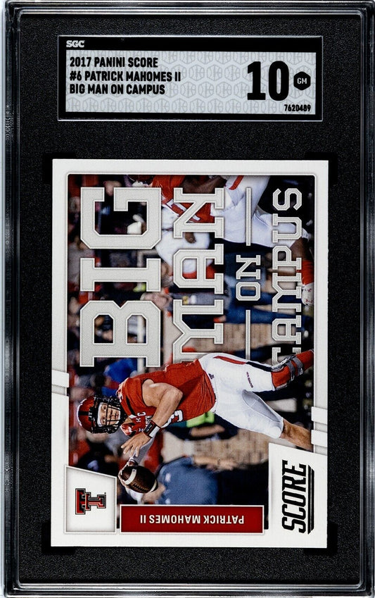 2017 Score Big Man On Campus #6 Patrick Mahomes RC SGC 10! Freshly Graded!!!