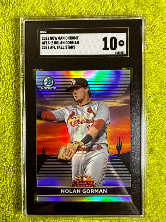 2022 Bowman Chrome AFLS-2 Nolan Gorman SGC 10GM St. Louis Cardinals