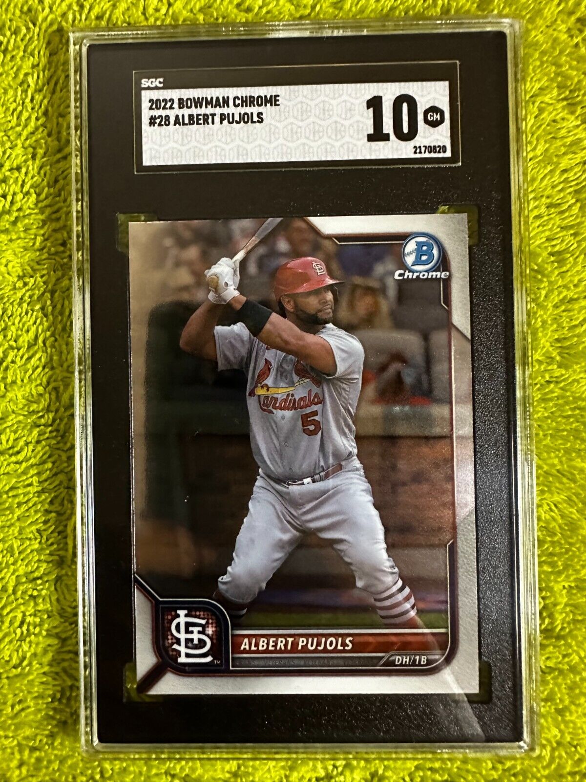 2022 Bowman Chrome #28 Albert Pujols SGC 10GM