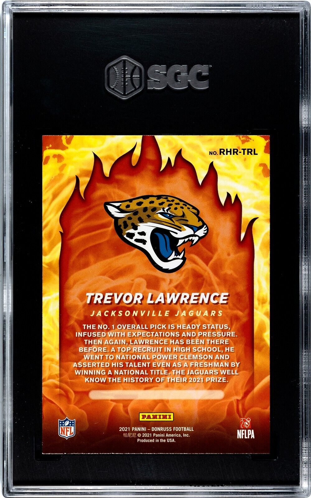 2021 Donruss Red Hot Rookies Trevor Lawrence SGC 9MT Jaguars