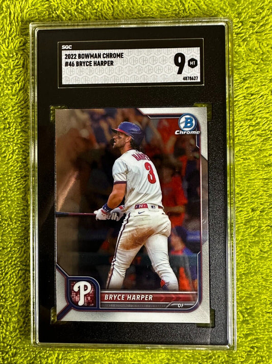 2022 Bowman Chrome #46 Bryce Harper SGC 9