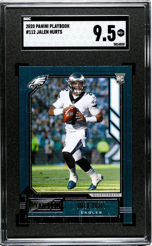 2020 Panini Playbook PURPLE Jalen Hurts Rookie SGC 9.5 Eagles #112