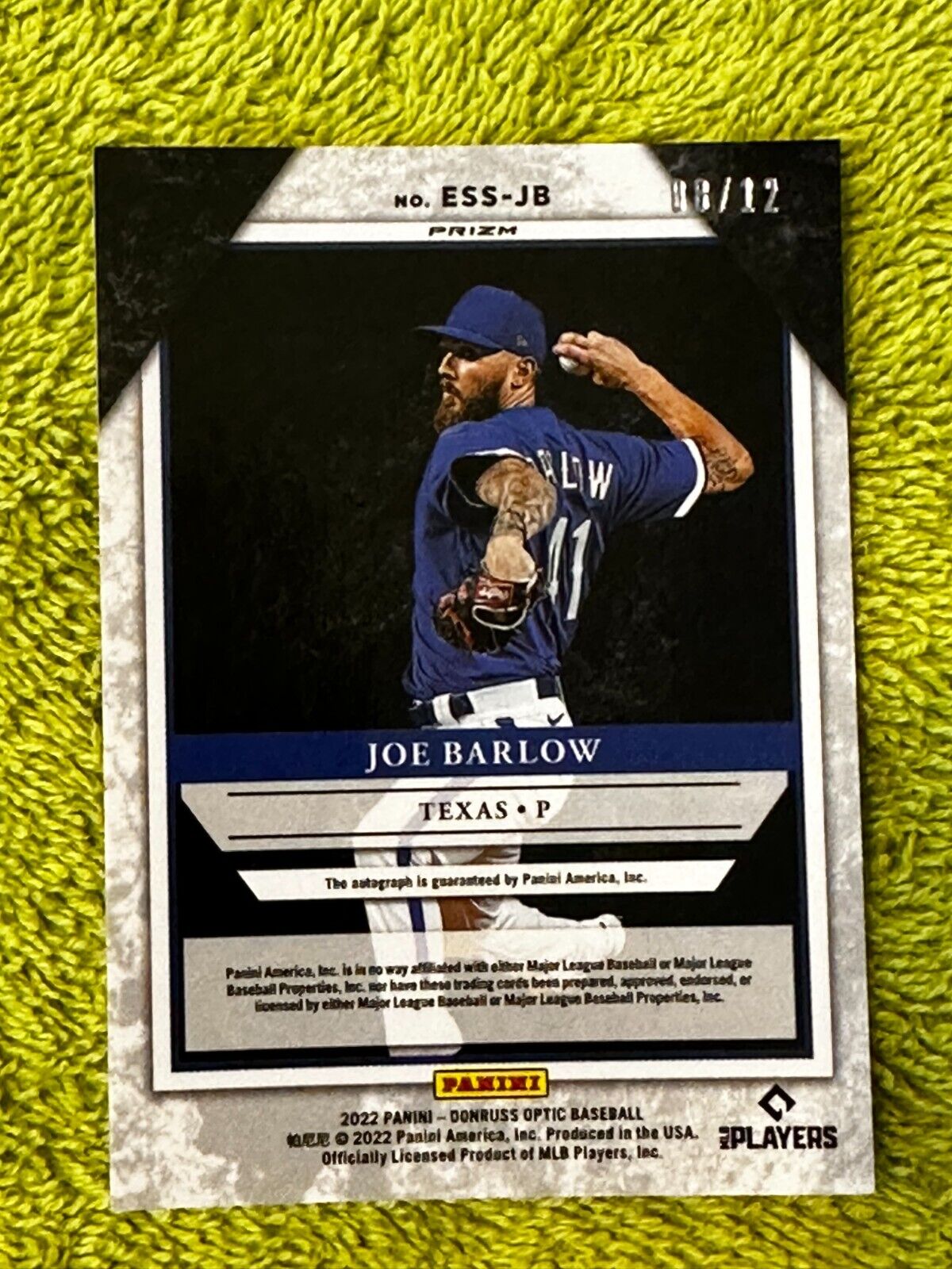 2022 Donruss Optics FOTL Elite Series Pandora Prizm Joe Barlow Auto 8/12
