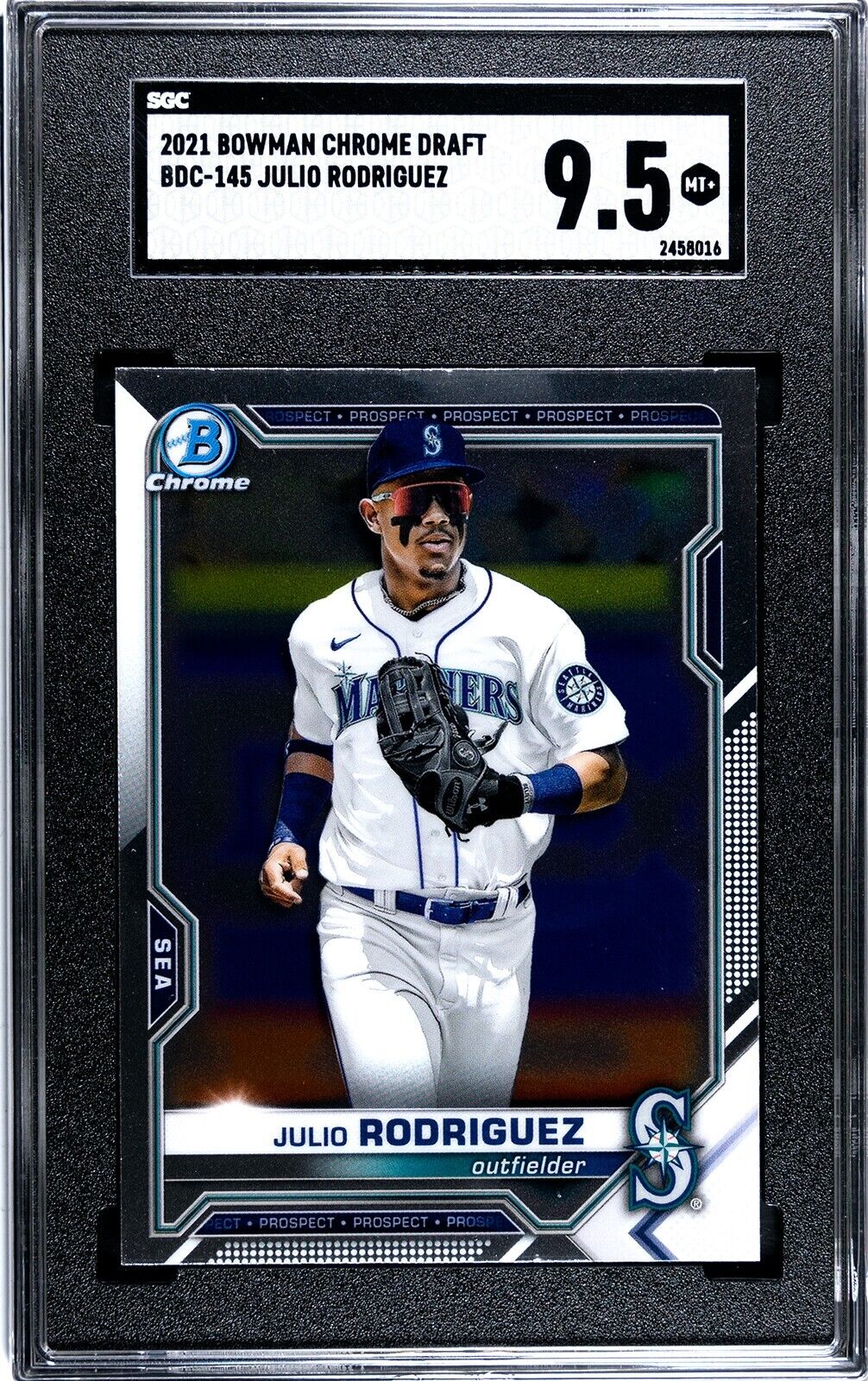 2021 Bowman Chrome Draft Julio Rodriguez BDC-145 SGC 9.5MT+ Seattle Mariners
