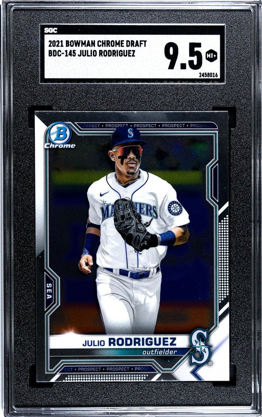 2021 Bowman Chrome Draft Julio Rodriguez BDC-145 SGC 9.5MT+ Seattle Mariners