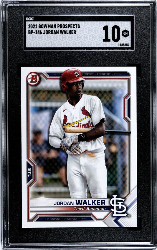 2021 Bowman Prospects Jordan Walker BP-146 St. Louis Cardinals SGC 10GM