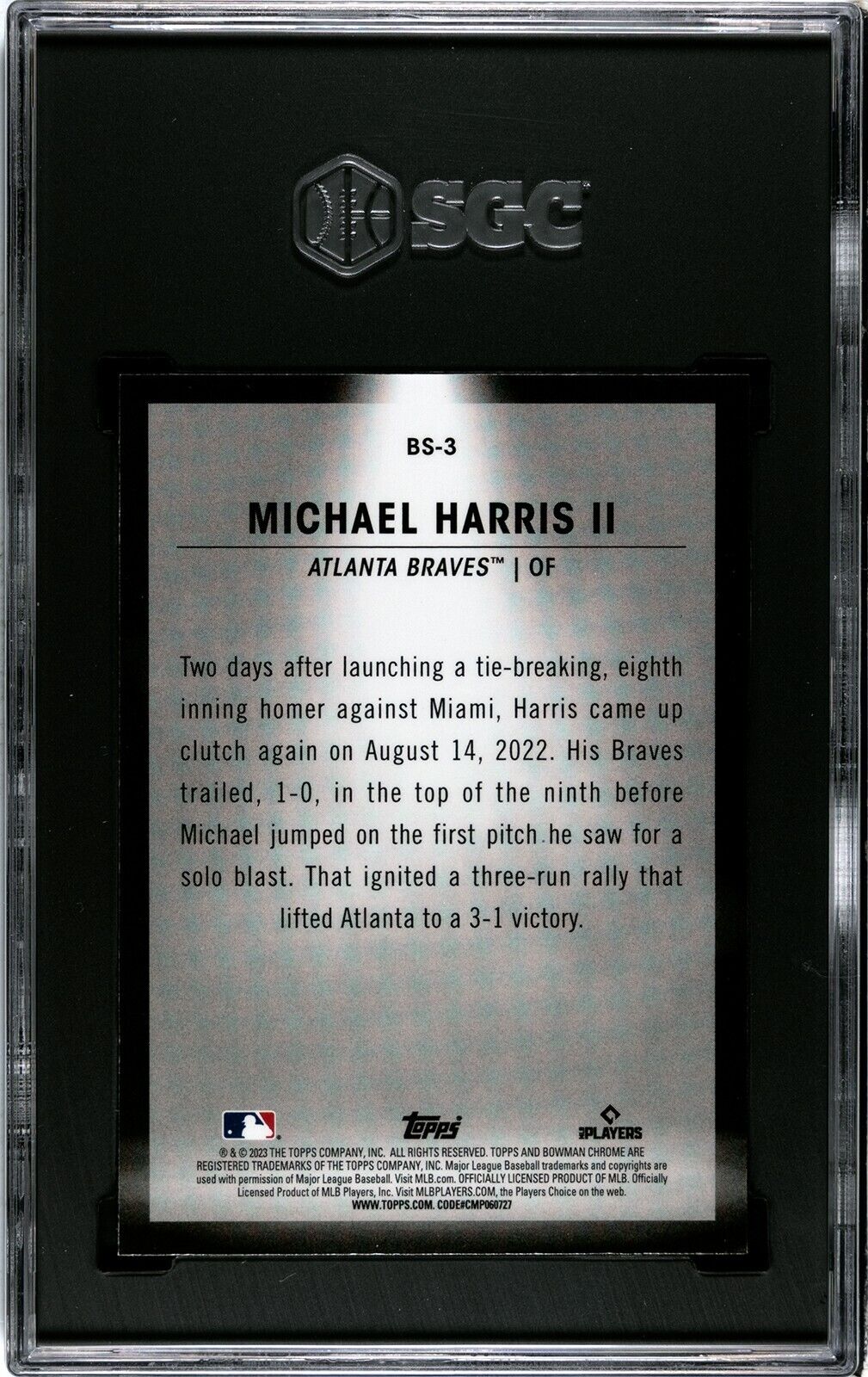 2023 Bowman Chrome Spotlights Michael Harris II BS-3 SGC 9MT