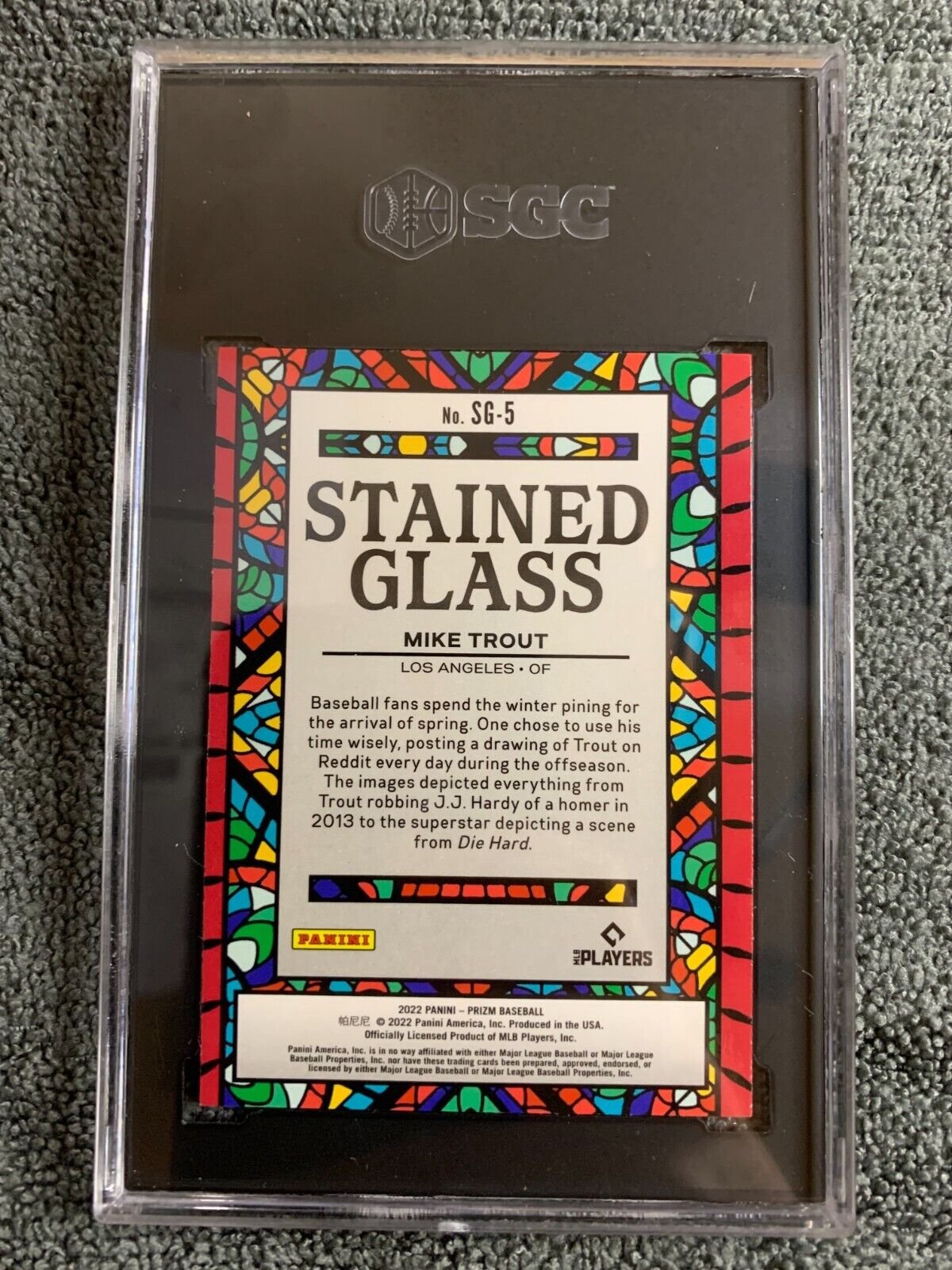 2020 Panini Prizm Stained Glass Mike Trout Graded 9.5