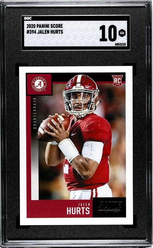 2020 Panini Score Jalen Hurts Rookie #394 RC *SGC 10* Philadelphia Eagles MVP