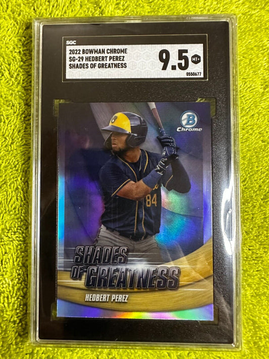 2022 Bowman Chrome #SG-29 Hedbert Perez Milwaukee Brewers SGC 9.5