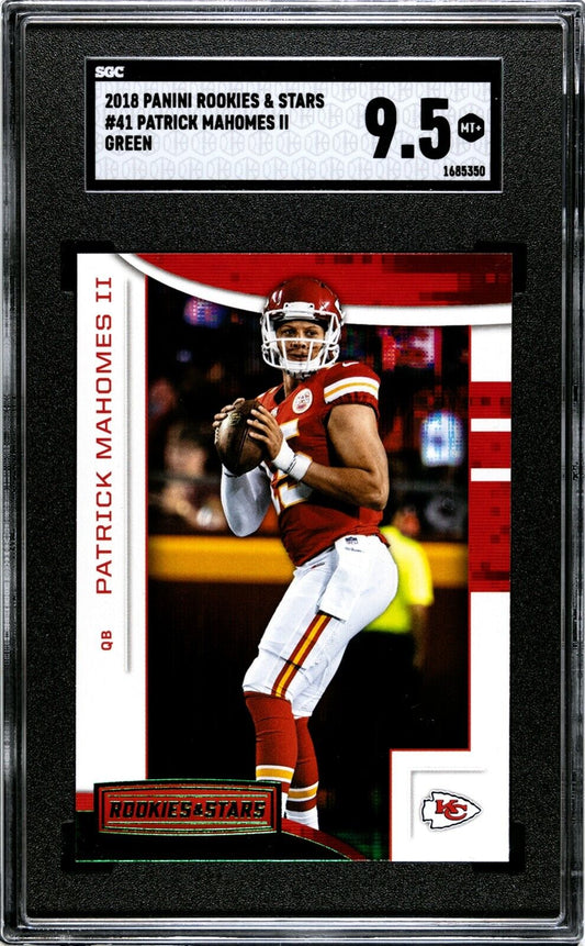 2018 Panini Rookies and Stars Patrick Mahomes II #41 Green SGC 9.5